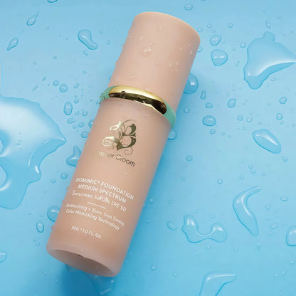 Biomimic Foundation Medium Spectrum by Forever Bloom; Protecting from Sun with SPF50; Foundation for Gym, Sports, Dancing Makeup for Mature & Sensitive Skin, Natural Finish