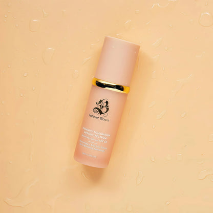 Biomimic Foundation Medium Spectrum by Forever Bloom; Protecting from Sun with SPF50; Foundation for Gym, Sports, Dancing Makeup for Mature & Sensitive Skin, Natural Finish